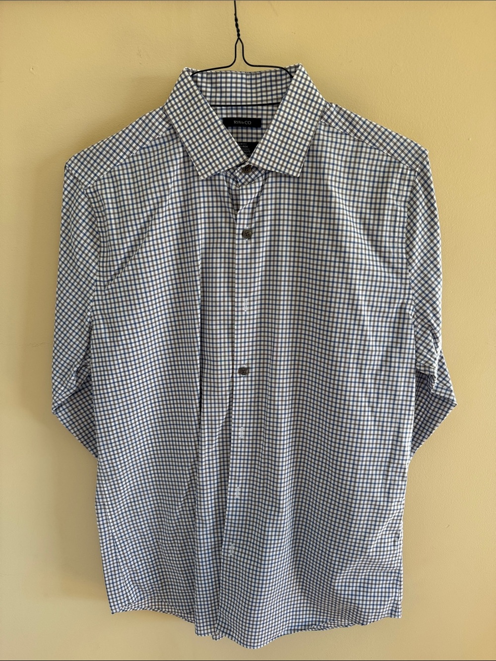 RW&CO. Blue and White Check Dress Shirt